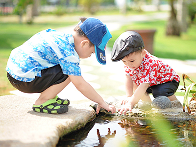 親子親水廣場，玩水賞夕陽